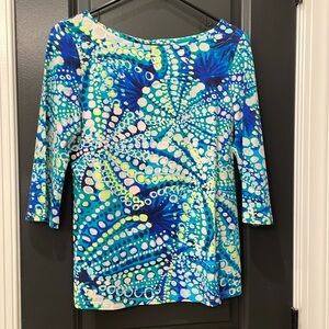 Lily Pulitzer XS gorgeous boat neck top. NWT